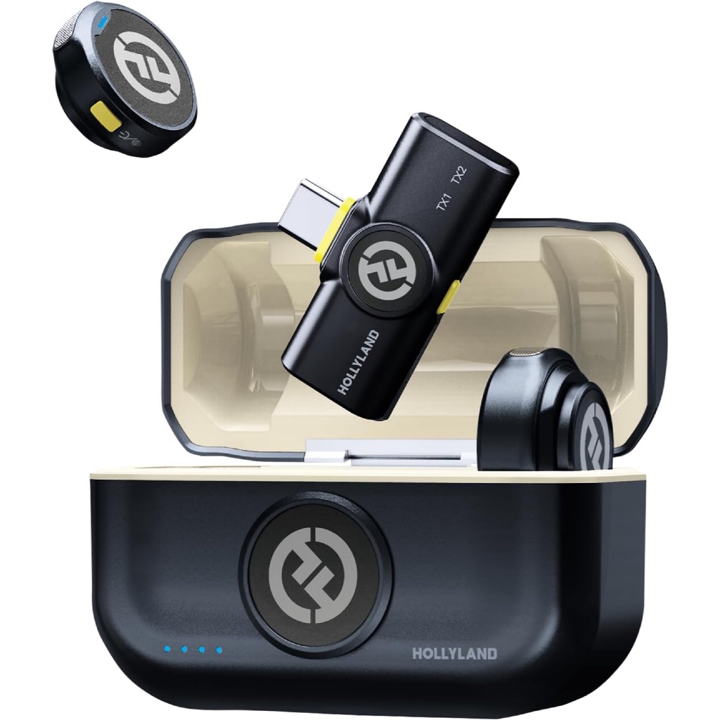 Microfone Lapela Sem Fio Hollyland Lark M2 Duo USB-C Duplo Original Para Celular Android iPhone 15 Est