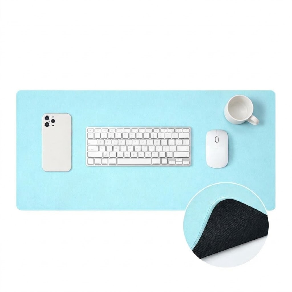 Mouse Pad Azul 30x60 Grande Deskpad Mesa Escritório Gamer Tapete Antiderrapante Multiuso Notebook Teclado