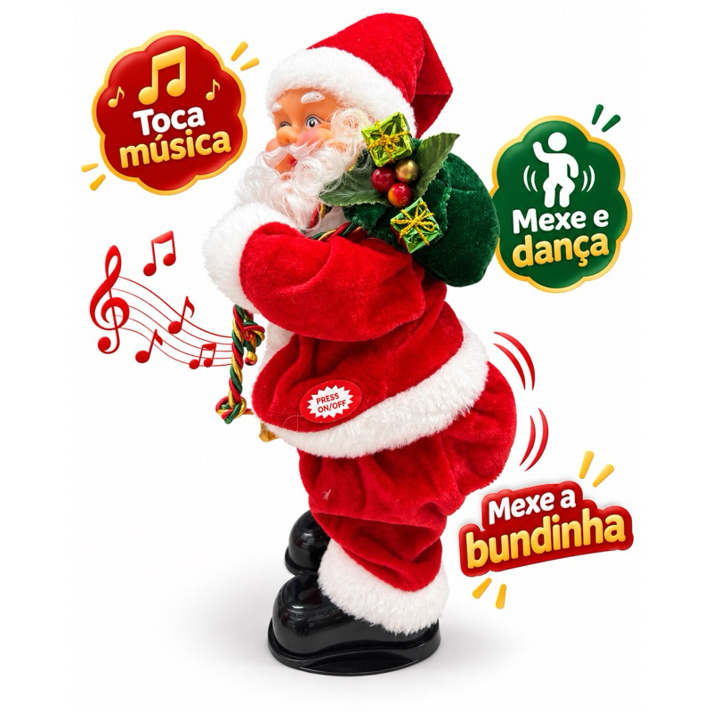 PAPAI NOEL REBOLANDO MEXENDO O BUMBUM REGGAETON ENFEITE DE NATAL DIVERTIDO
