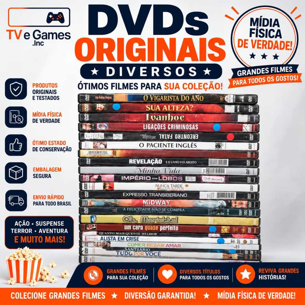 DVDs Originais Variados Usados em Ótimo Estado Filmes de Ação, Suspense, Terror, Comédia Partir de R$ 11,99