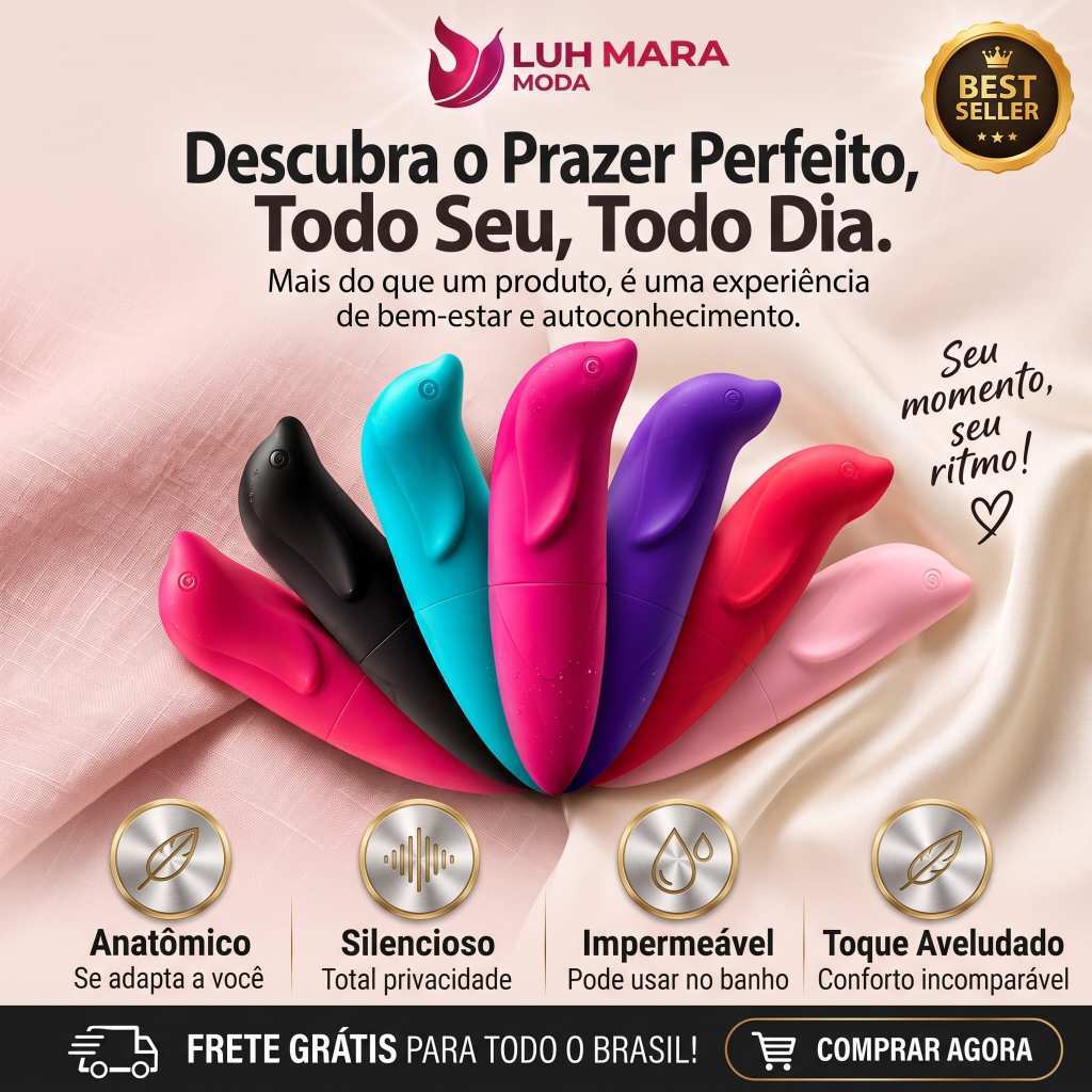Vibrador Feminino Golfinho Ponto G Pequeno Discreto Toque Suave