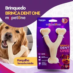 Brinquedo Osso Bamboo Brinca Dent One Sabor Bacon - Forquilha Médio