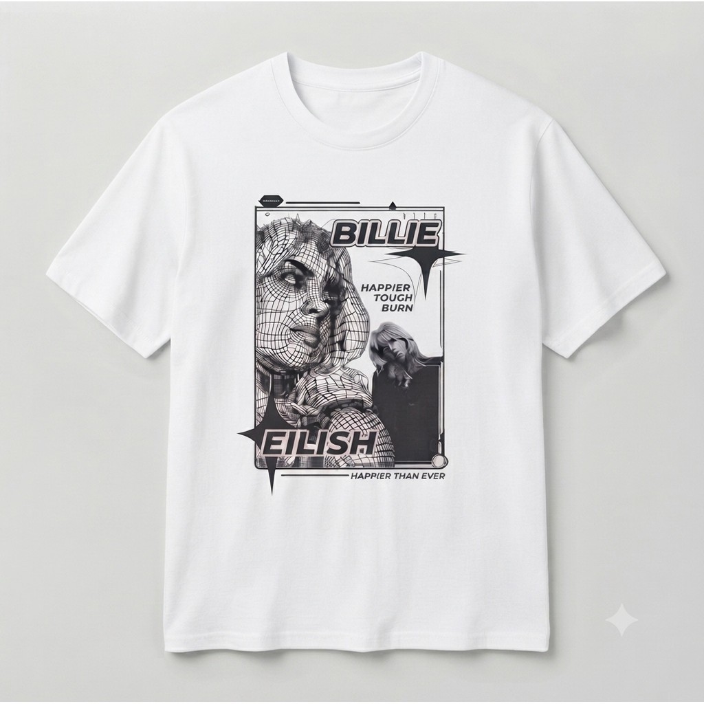 Camiseta Billie Eilish Estampada Oversized Casual Streetwear Feminina Masculina 100% Algodão