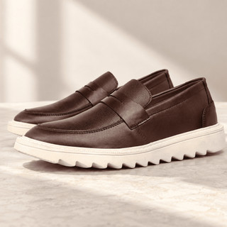 Loafer Mocassim Masculino Casual Social Confortável Slip On Marrom Solado Tratorado Trabalho Dia a Dia Festa
