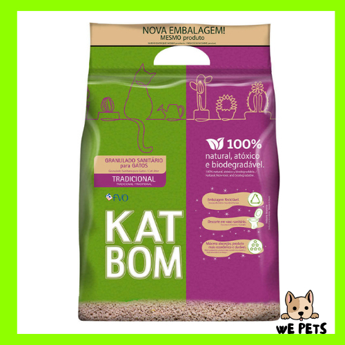 Granulado Higiênico Kat Bom KATBOM Tradicional Para Gatos - 3Kg