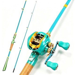 Kit Vara Pesca Carbono + Molinete Carretilha Direita Esquerda Pesca Esportiva+107 Iscas