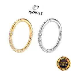 Piercing Argola TitâNio Pvd Segmento Articulado 1 Volta ZircôNia | Septo, Helix, Daith, Septril, Rook, Conch, Nariz