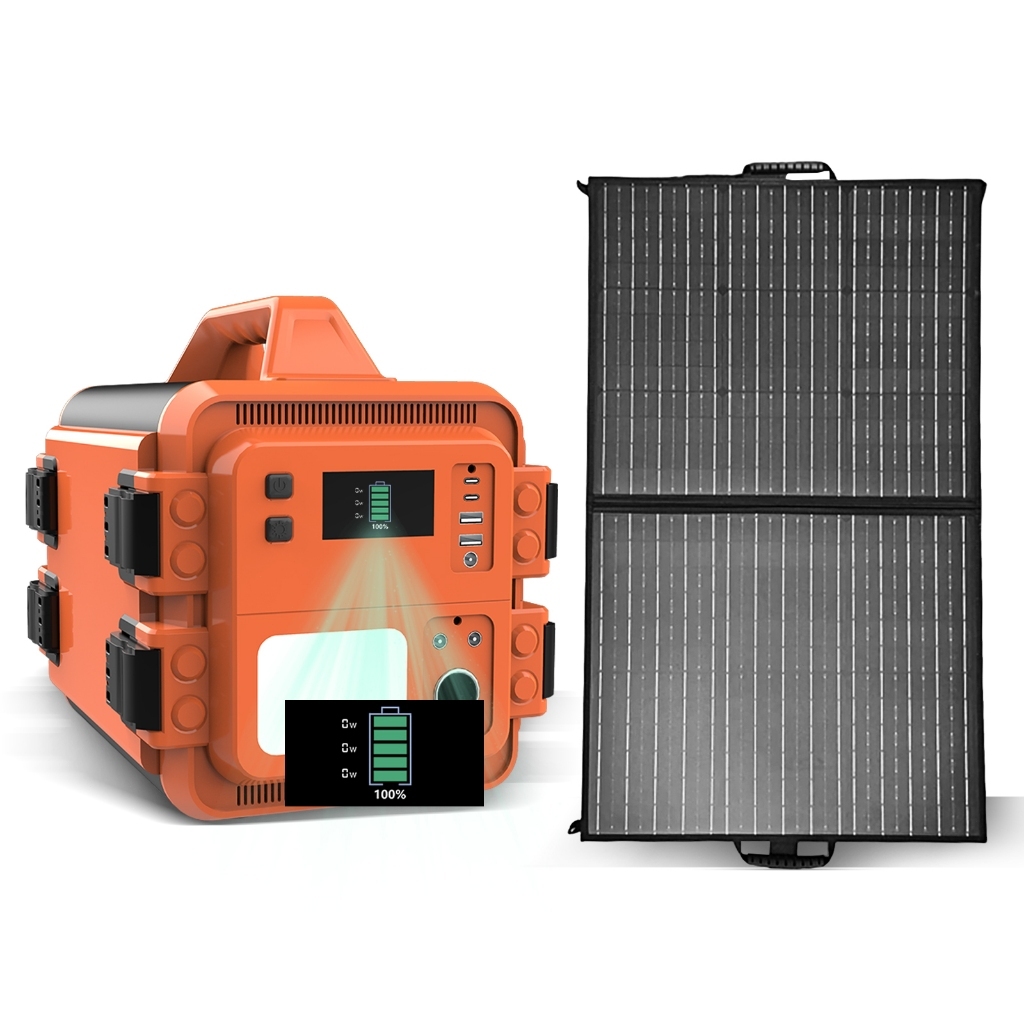Estação de Energia Portátil GENAI F19 1000W + Painel Solar | Bateria LFP 110V 60Hz, Gerador Solar para Acampamento
