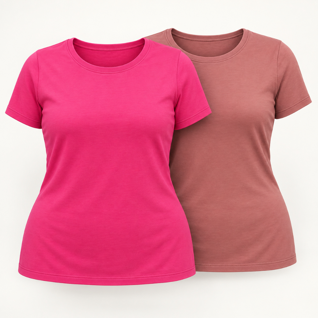 Kit 2 Blusas Femininas Plus Size Viscolycra Ombro Aberto Manga Curta Casual Confortável