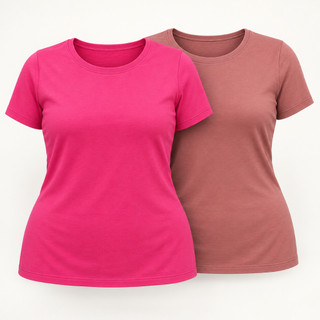 Kit 2 Blusas Femininas Plus Size Viscolycra Ombro Aberto Manga Curta Casual Confortável