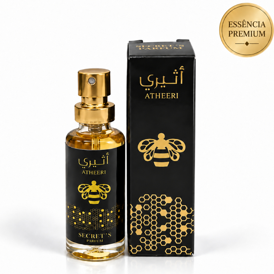 Perfume Árabe Atheeri Secret´s Parfum 15ml - Fragrância Floral Doce, Alta Fixação, Perfume Abelha
