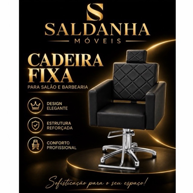 Cadeira Fixa para Salão de Beleza Cabeleireiro Profissional Hidráulica