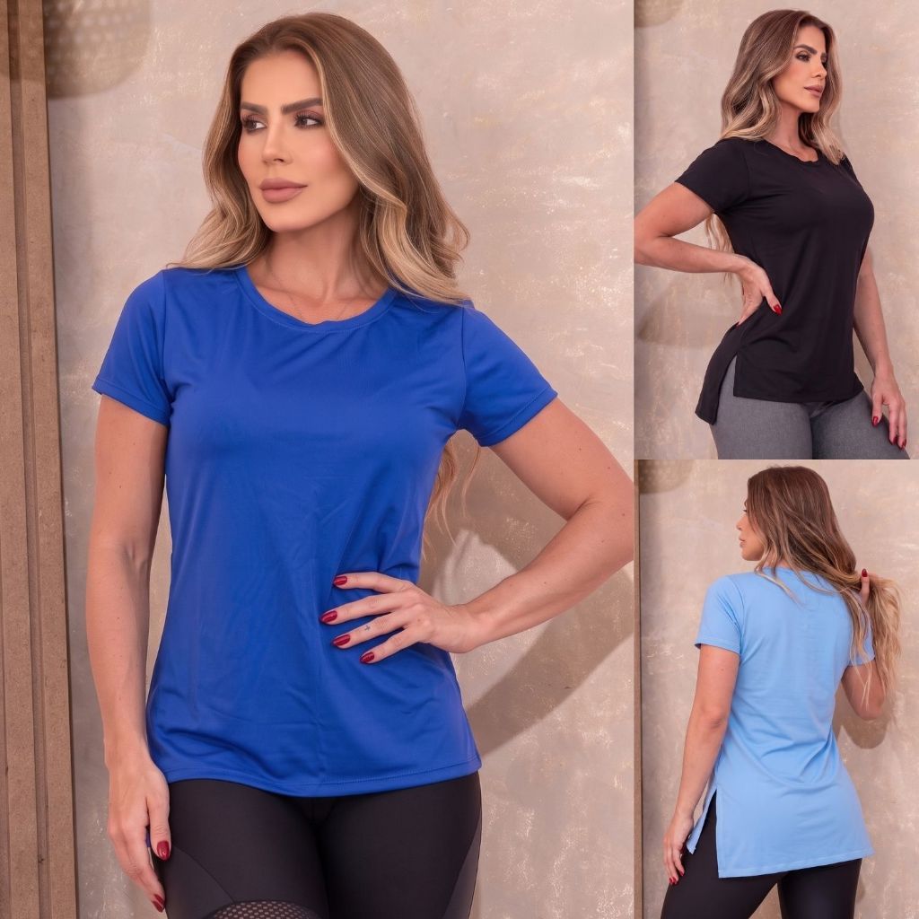 Camisa Mullet Feminina Tapa Bumbum Dry Fit Seca Rápido Fitness Academia Treinos Conforto Moda Verão