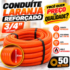 Conduíte 3/4 Laranja 50m | Instalação Elétrica