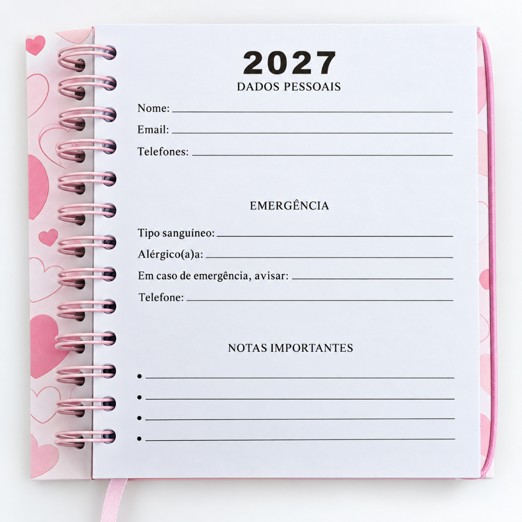 Agenda Diária 2027 Capa Dura Espiral 168 Folhas Cachorrinho — imagem 2 de 2