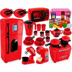 Conjunto Cozinha Completa 32 Peças Faz De Conta Infantil Geladeira Fogão Comidas Eletrodomésticos