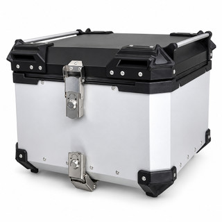 BAU 55 LITROS DE ALUMINIOR COM SUPORTE UNIVERSAL E FORRO COM ALCA DE TRASPORte