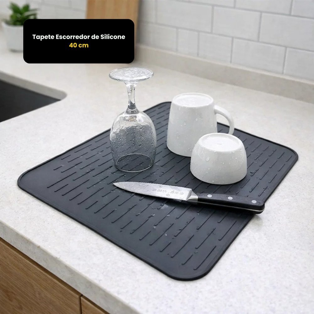 Tapete Escorredor Silicone Louça Pia Cozinha Antitérmico Antiderrapante Descanso Panela