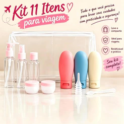 Kit 11 Frascos Porta Shampoo/ Cremes/ Plastico Para Viagem