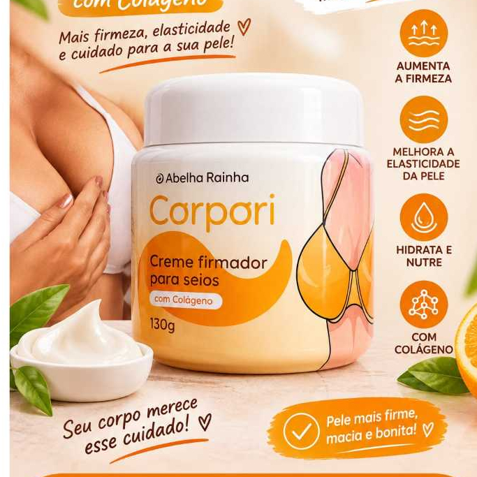 Creme Firmador Para Os Seios Com Colágeno Corpori Abelha Rainha 120g