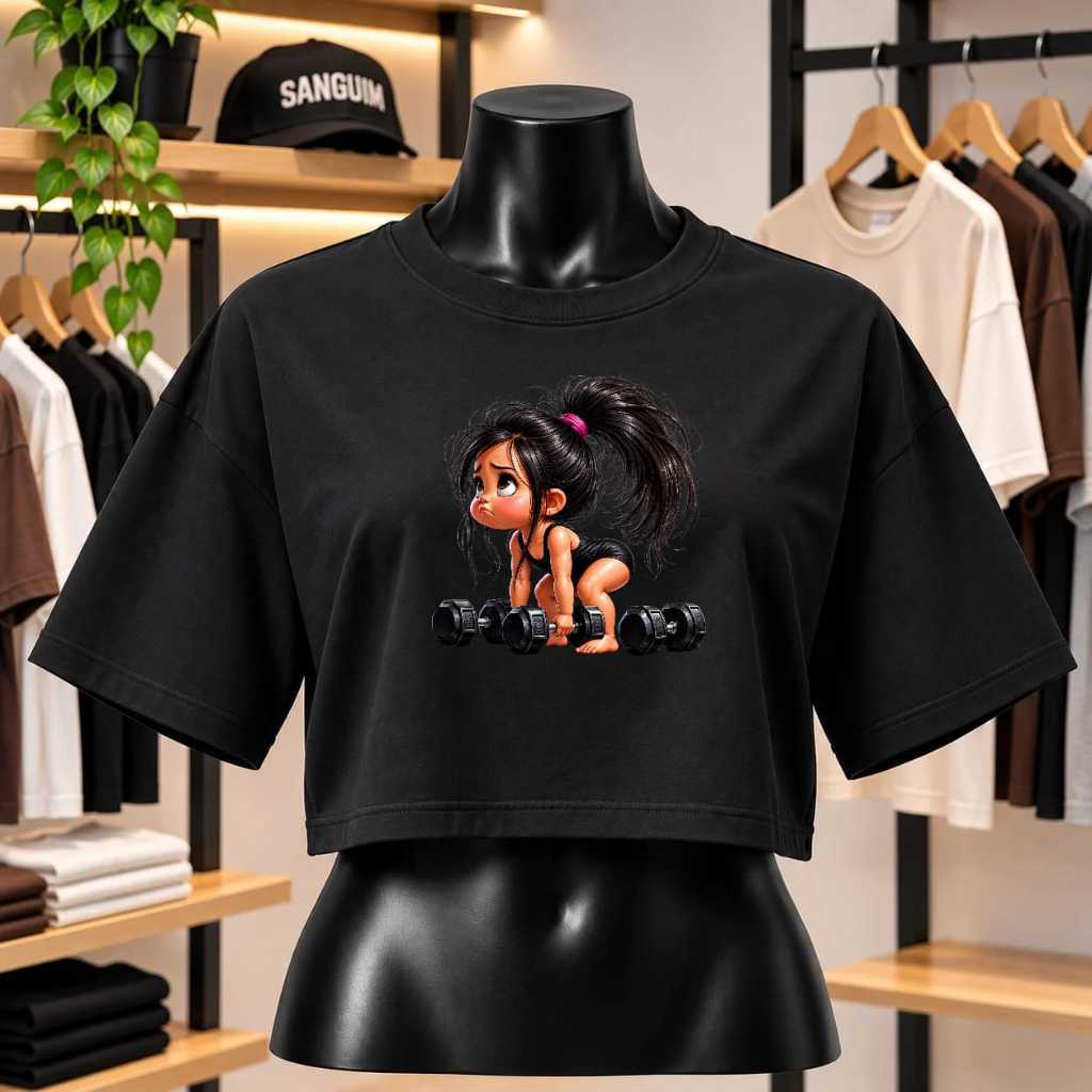 CAMISETA FEMININA ACADEMIA FORÇA DO ÓDIO CROPPED OVERSIZED 100% ALGODÃO – ESTAMPAS FITNESS, ACADEMIA E GYM