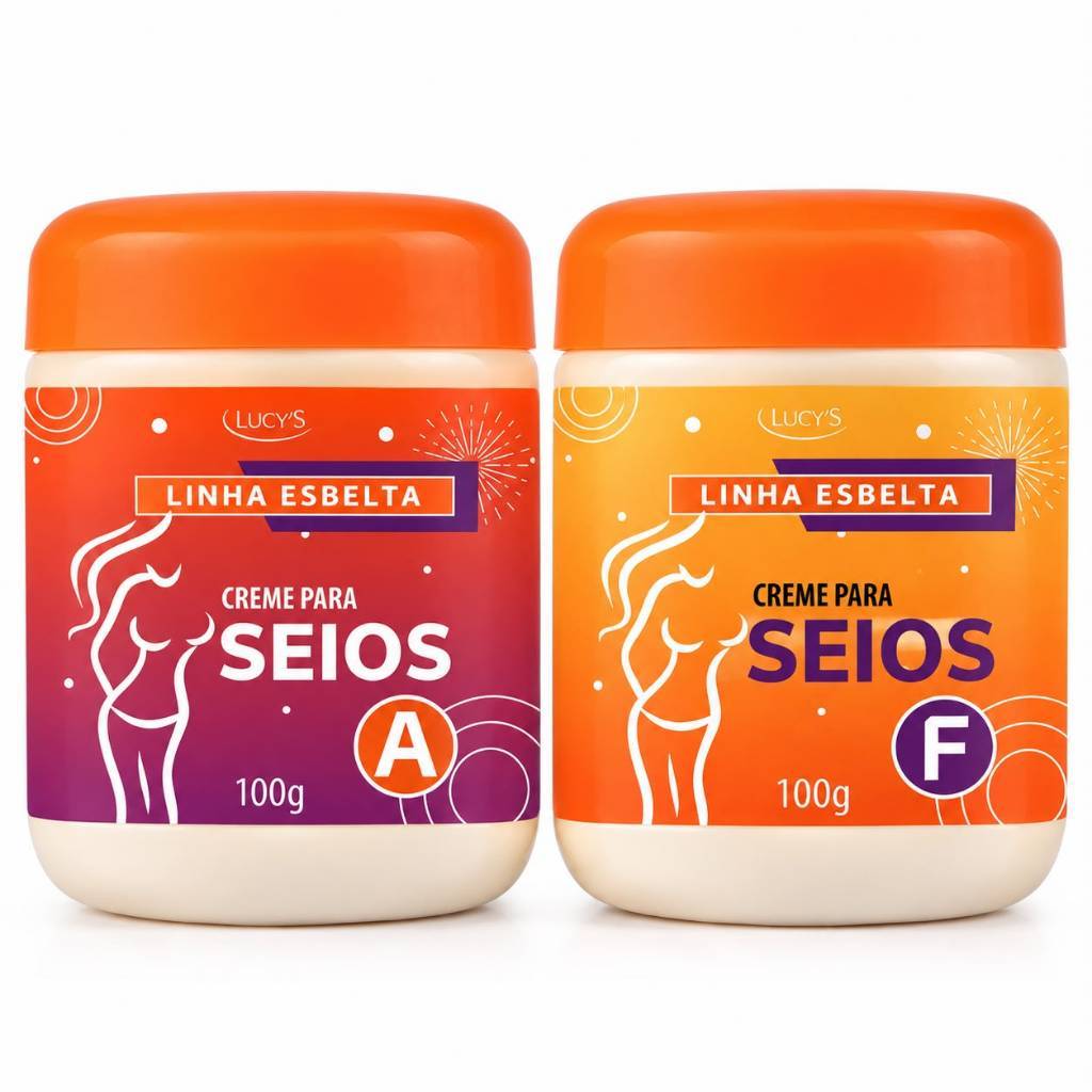 Creme Seios Aumenta Firma Hidratante Evita Flacidez e deixa Durinho Seios A e F Lucy's 100g cada