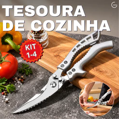 Tesoura de Cozinha Multifuncional com Lâmina de Aço inoxidável Corta ossos Frango Peixe Carne