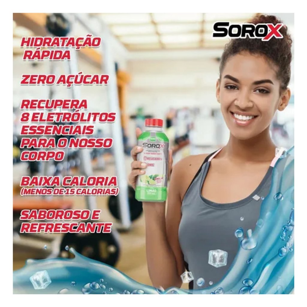 Bebida Hidrotônica Sorox Limão 550ml - Zero Açúcar e Baixa Caloria Pack c/6 — imagem 2 de 2