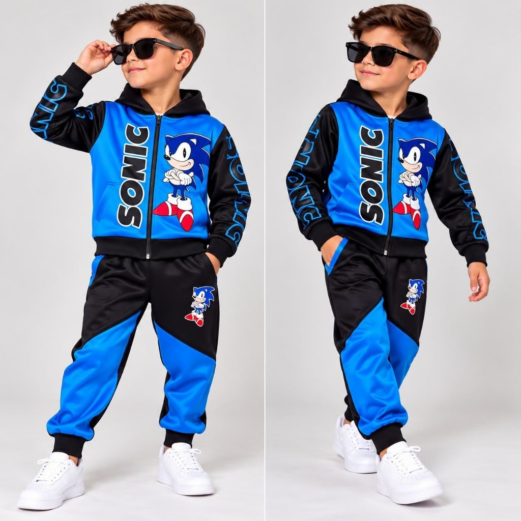ROUPA DE FRIO E VERÃO CONJUNTO INFANTIL JUVENIL SONIC BATMAN HULK HOMEM ARANHA MENINO INVERNO MASCULINO CASACO E CALÇA