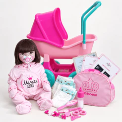 Bebê Reborn Silicone Enxoval 28 Itens Boneca Carrinho Berço - 48cm!