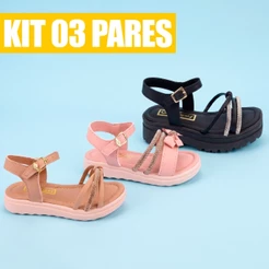 Kit 03 Sandalia Infantil Menina Sandalia Infantil Feminina Sandalia Feminina Menina