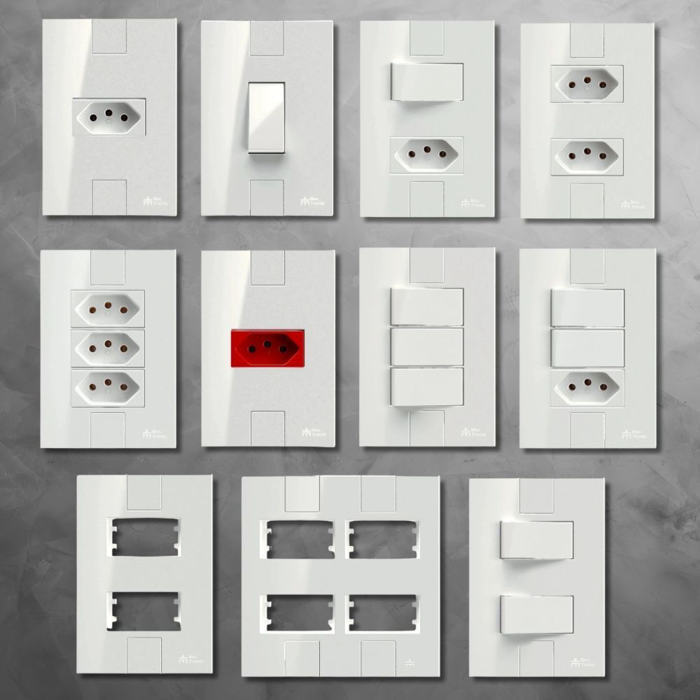 Tomadas e Interruptores Linha Click Mectronic Design Moderno Acabamento Premium