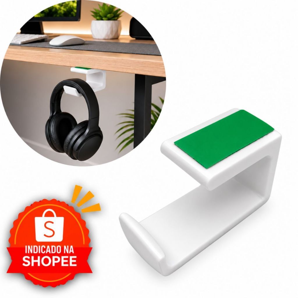 Suporte de Mesa Porta Fone Headset Controle Gamer Universal Elegante Minimalista