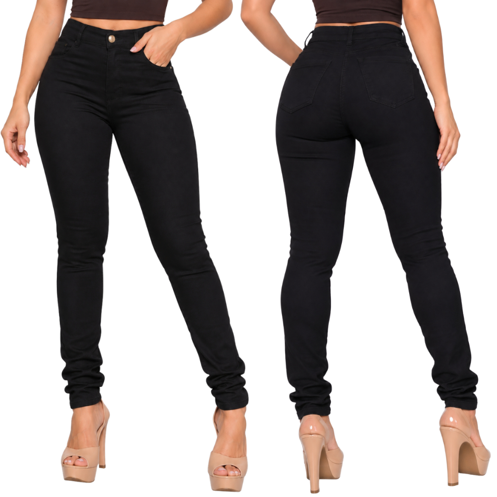 Calça Jeans Skinny Feminina com Elastano Efeito Empina Bumbum