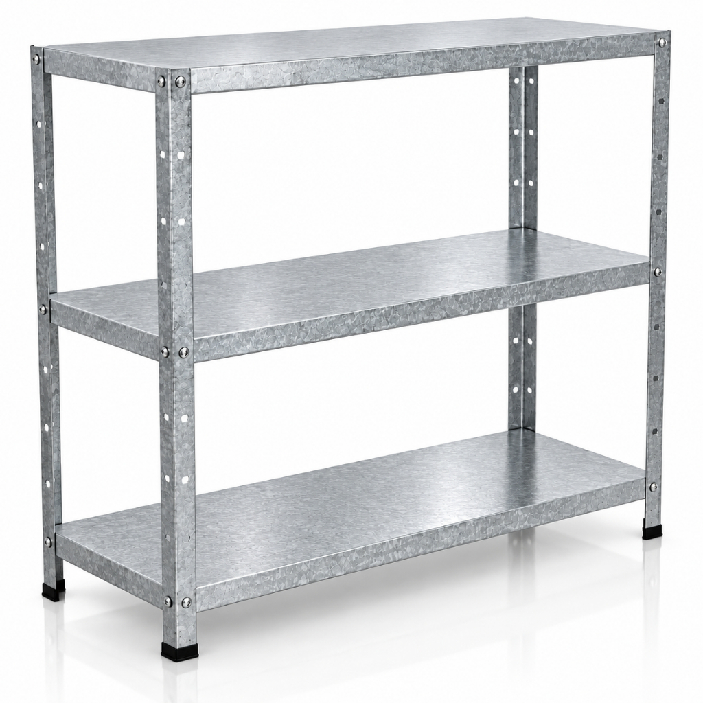 Armário de Aço Compacto Estante Com 3 Prateleiras Capacidade 45kg - 70cm x 70cm x 30cm Reforçada