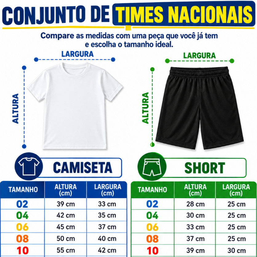 Conjunto Futebol Infantil Espanha 19 Presente Menino 6 ao 14