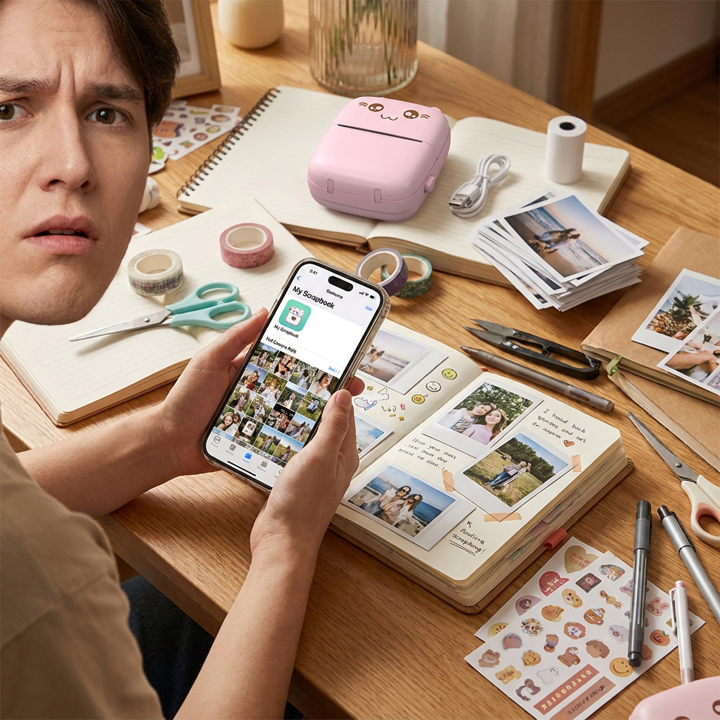 Mini Impressora Térmica Sem Fio Portátil Desenho Animado Foto Android/Ios Envio Imediato