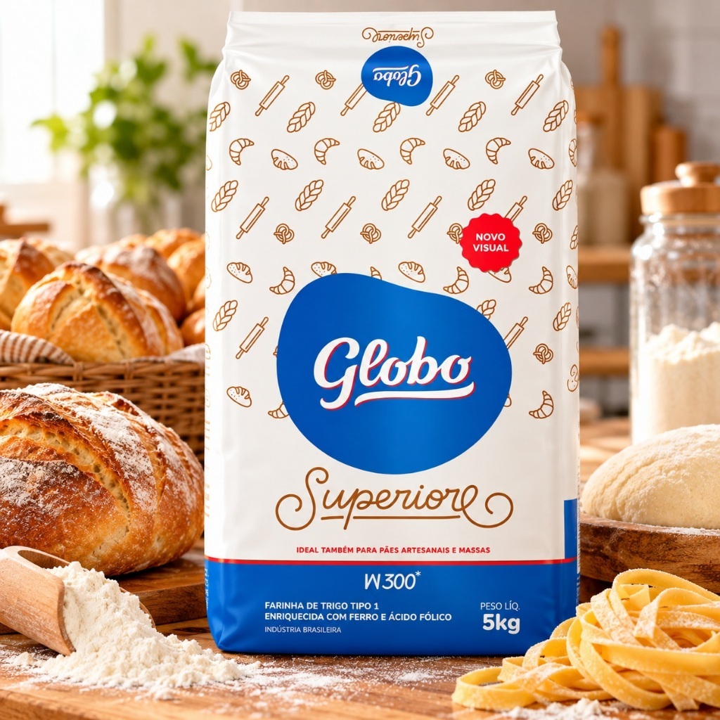 Farinha de Trigo Tipo 1 Globo Superiore 5kg w 300 de força