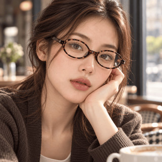 Óculos Oval Vintage MIU Virgínia Lente Clara Armação Tartaruga Estilo Retrô Feminino
