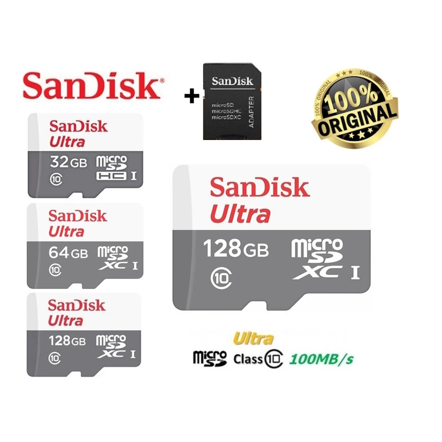 Cartão Memória Micro Sd Ultra 1TB 512GB 256GB 128GB 64GB 32GB 16GB Classe 10 Adaptador SD 100mbs