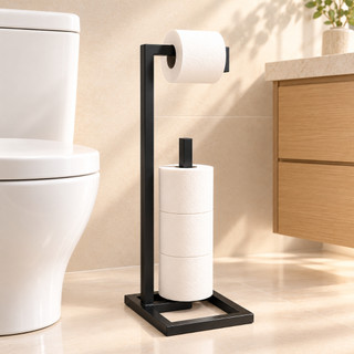 Porta Papel Higiênico de Chão 4 Rolos Tubo Premium Suporte Organizador para Banheiro Lavabo