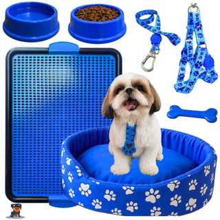Kit Para Cachorro Caminha Pet Sanitário Comedouro Para Cães Pequeno