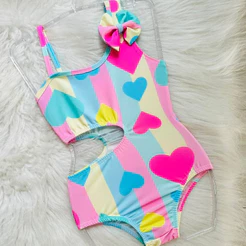 Maiô Body Infantil Menina Suplex Arco Iris Sereia Melancia Coração