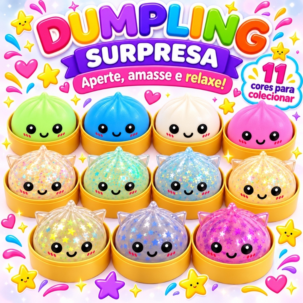 Brinquedo Squishy Pão Bao Antiestresse Sensorial Fidget Toy com Caixa Surpresa (1 Unidade 5.5cm)