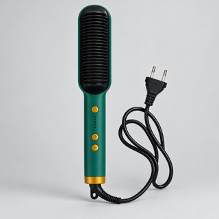 Escova Alisadora Bivolt 5 em 1 - Alisa, Hidrata, Modela, Alinha e Anti-Frizz - Verde