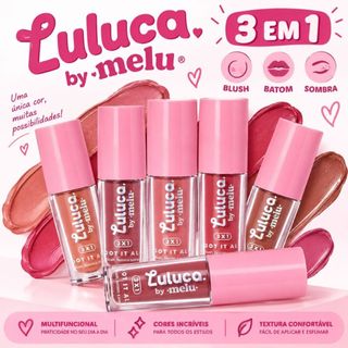 Blush Batom e Sombra Líquida 3 em 1 Luluca By Melu Got It All Multifuncional Alta Pigmentação
