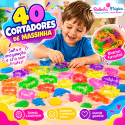 40 Cortador Forminha De Massinha Modelar Molde Dino Safari Para Lembrancinha Festa Prenda Criança