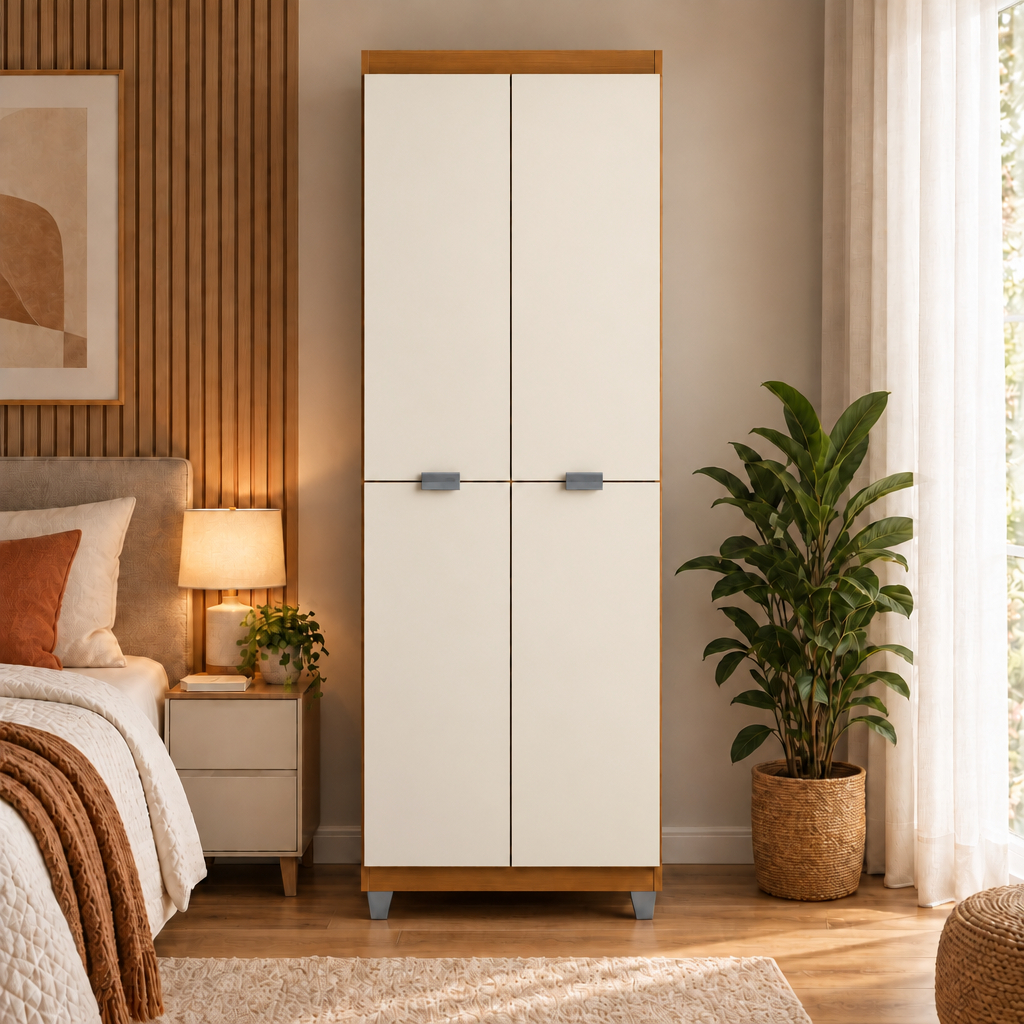 ENVIO FULL Armário Guarda Roupa Organizador Multiuso 4 Portas C/ 5 Prateleiras Cozinha Sala Escritório Lavanderia -Cores