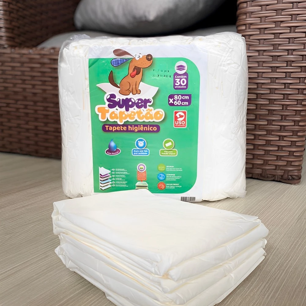 Tapete Higiênico para Cachorro Pet Super Tapetão 80x60 com 30 Un.