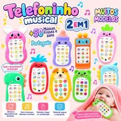 Brinquedo Interativo Celular Musical com Luz Infantil. Pronta Entrega FRETE GRÁTIS